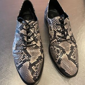 Frye Leather Snake Print Loafers